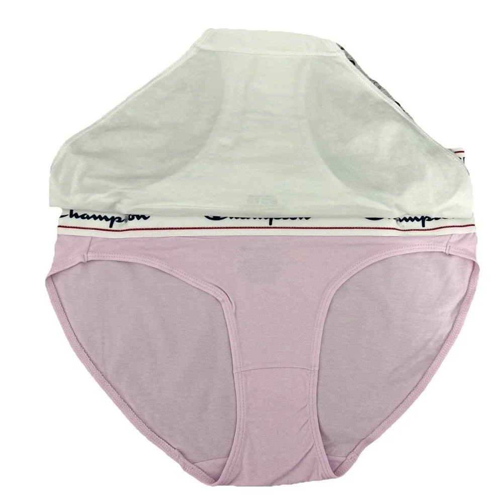 Champion Women's Authentic Athleticwear Bikini Underwear Gray/white/Pink Size L